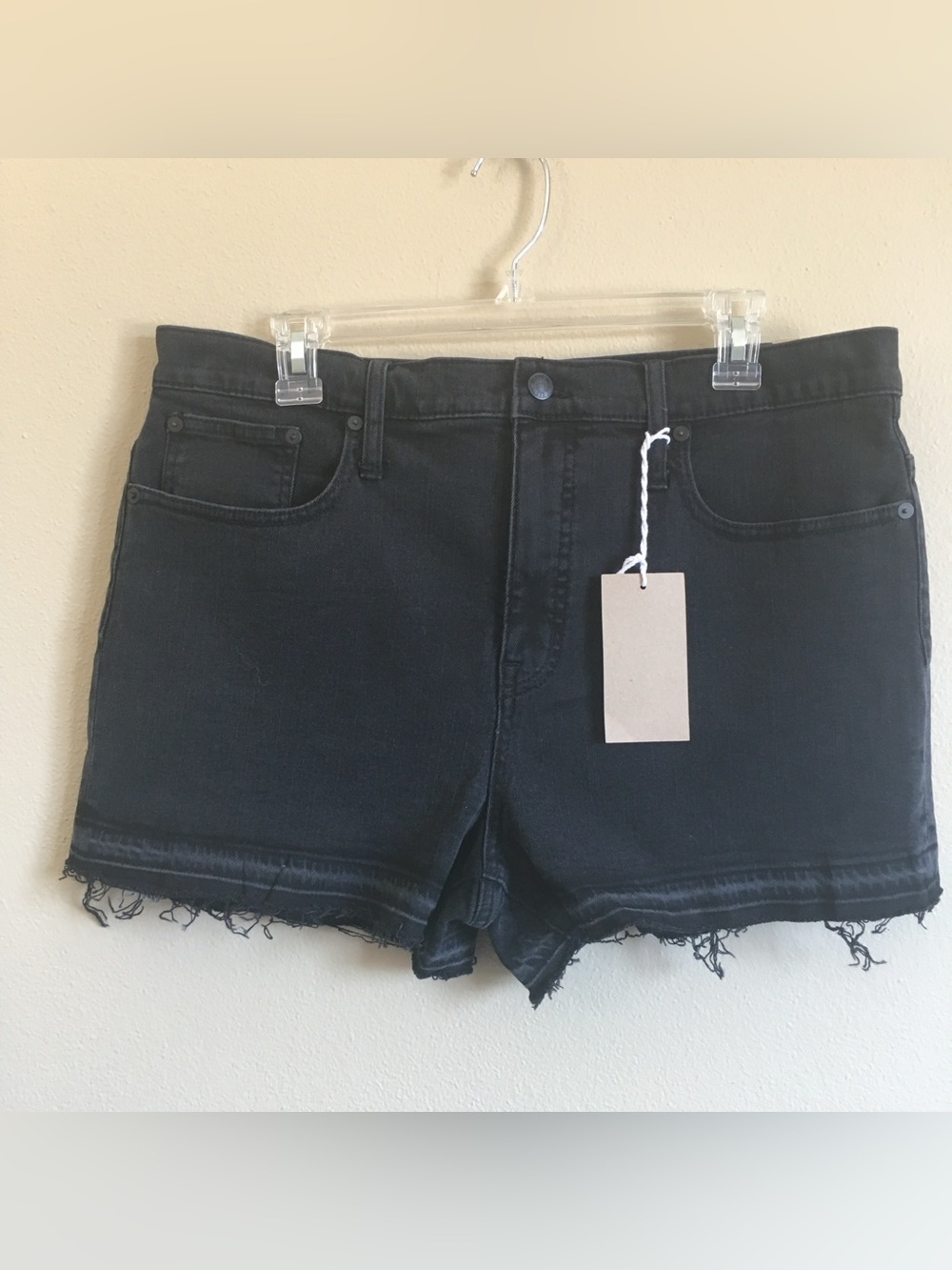 Madewell Black High-Rise Cutoff Denim Shorts 32 NWT
